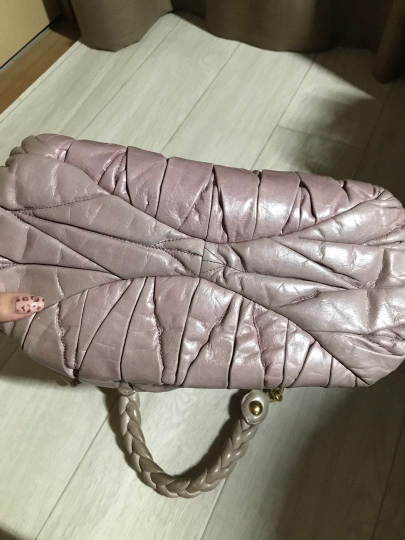 ミュウミュウ miumiu マテラッセ ハンドバッグ レザー キャメル