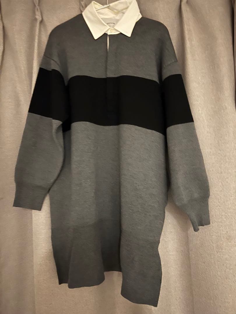 ADAWAS アダワス　ポロ襟　ラガーシャツ風ミニワンピース