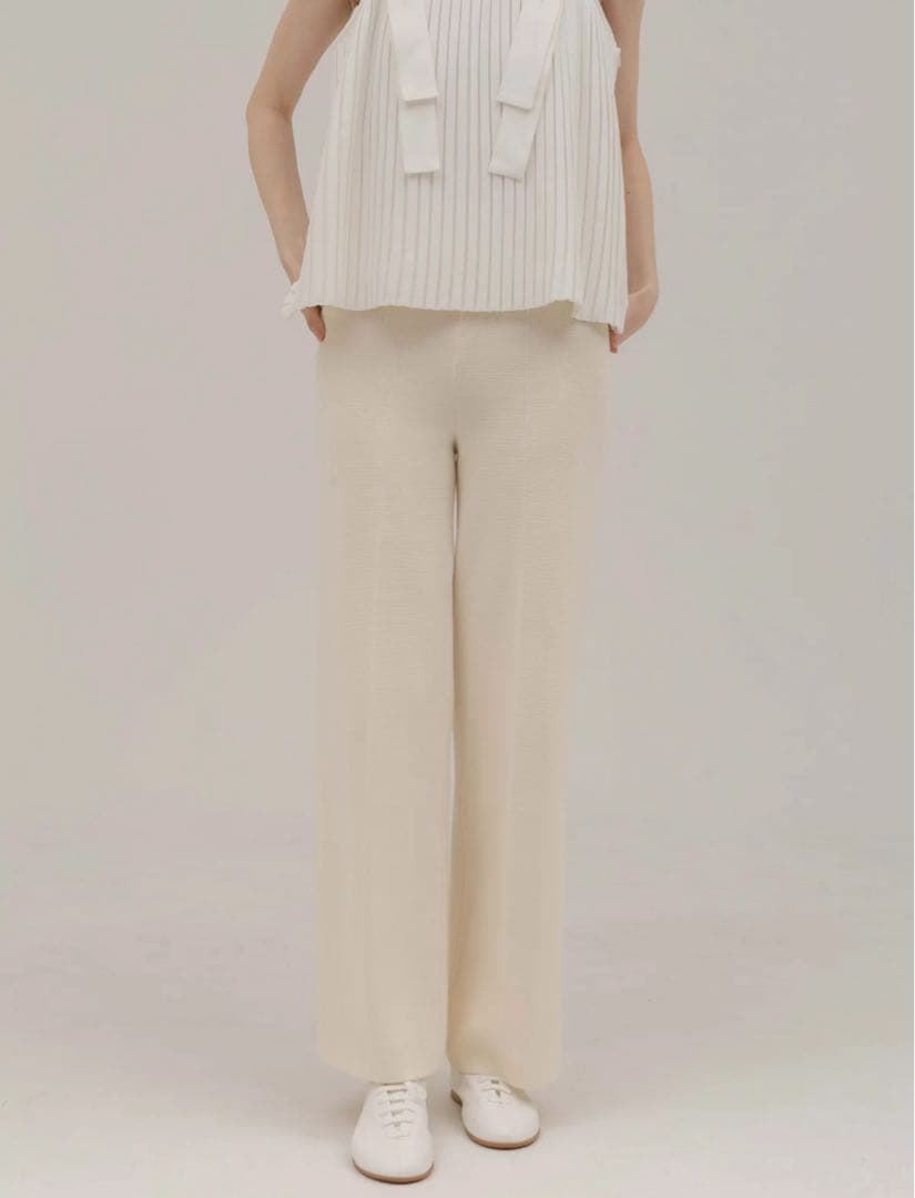 【新品タグ付き】UNOF Knit pants ニットパンツ ホワイト ふじあみ