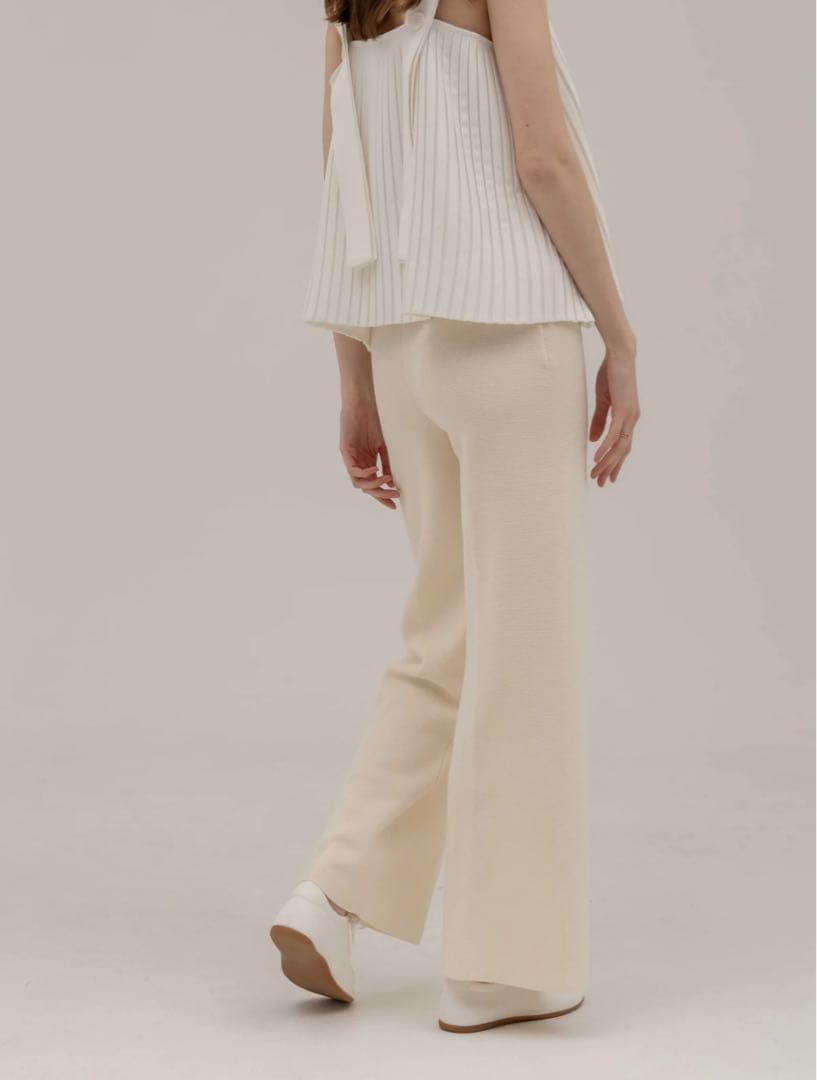 【新品タグ付き】UNOF Knit pants ニットパンツ ホワイト ふじあみ