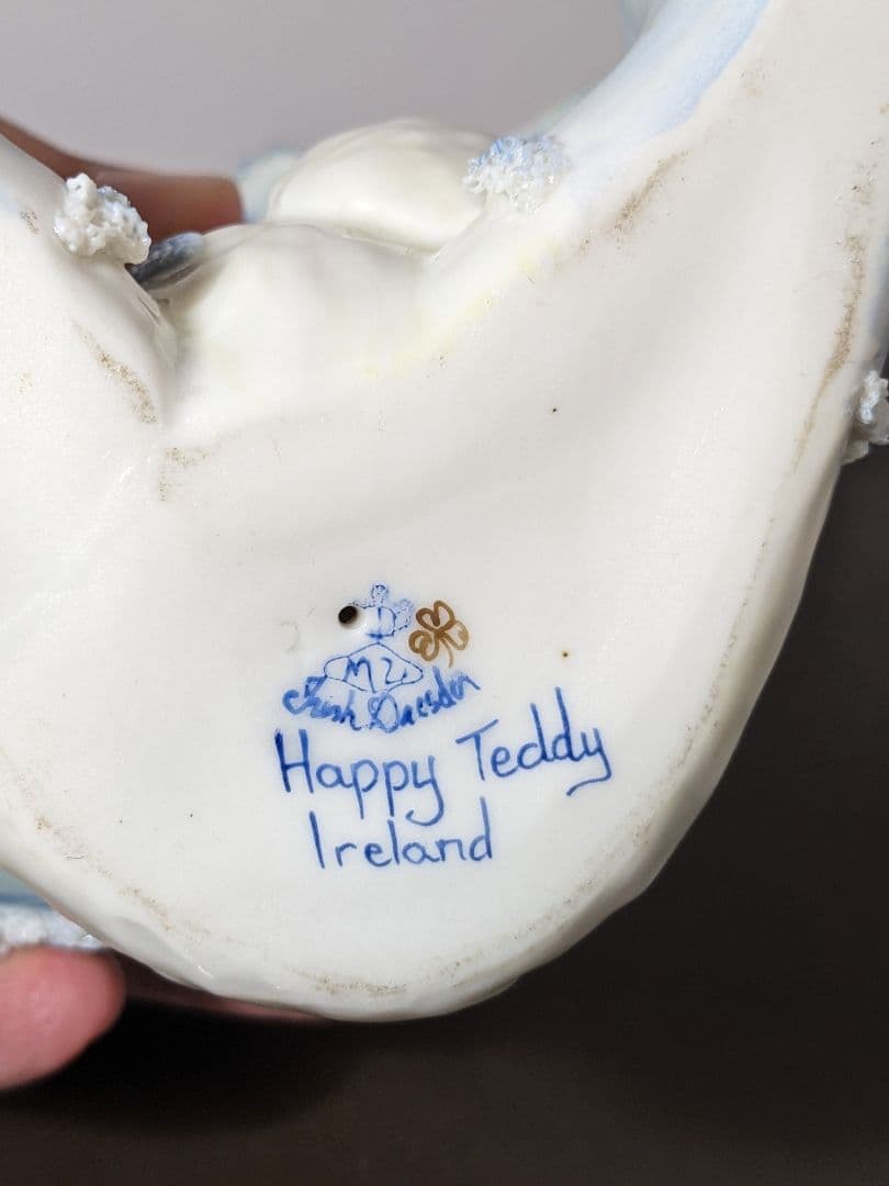 【希少品】アイリッシュドレスデン ハッピーテディベア フィギュリン
