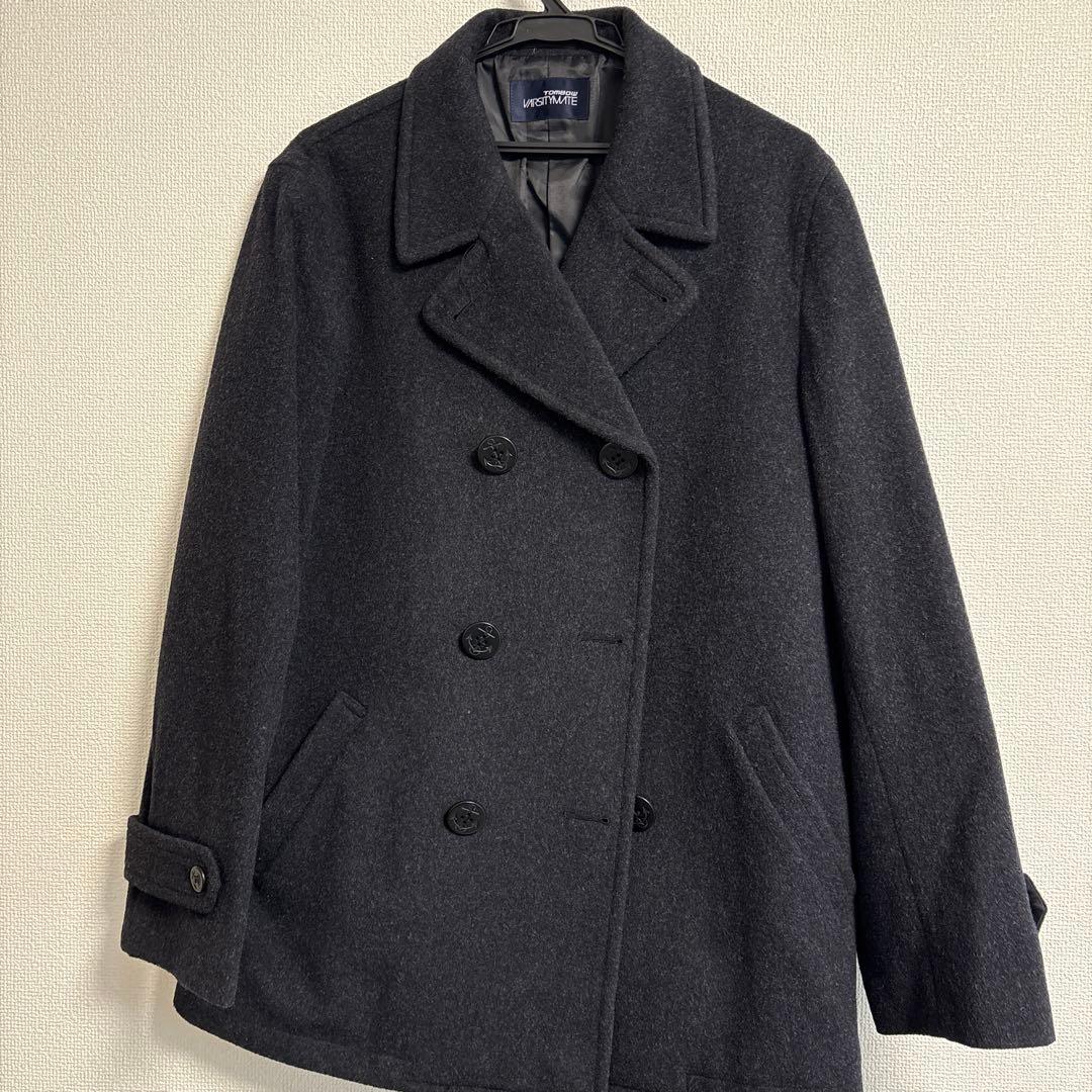 TOMBOW ダークグレー ピーコート　Lサイズ 美品