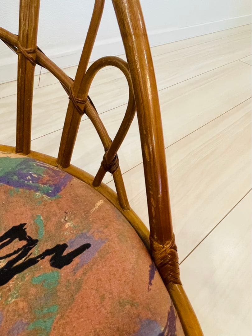 【3点セット】籐　座椅子　昭和　レトロ　和　アンティーク　ラタン