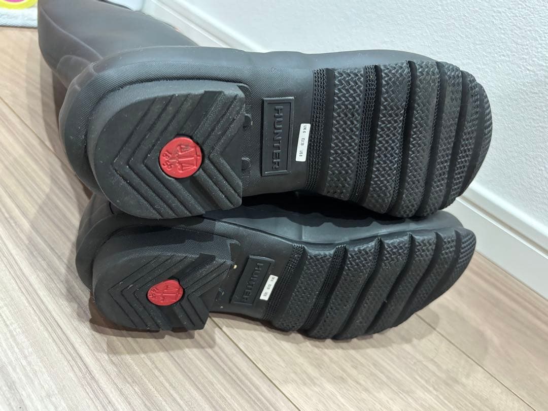 ※美品※HUNTER ブラック レインブーツ バックル付き 25cm