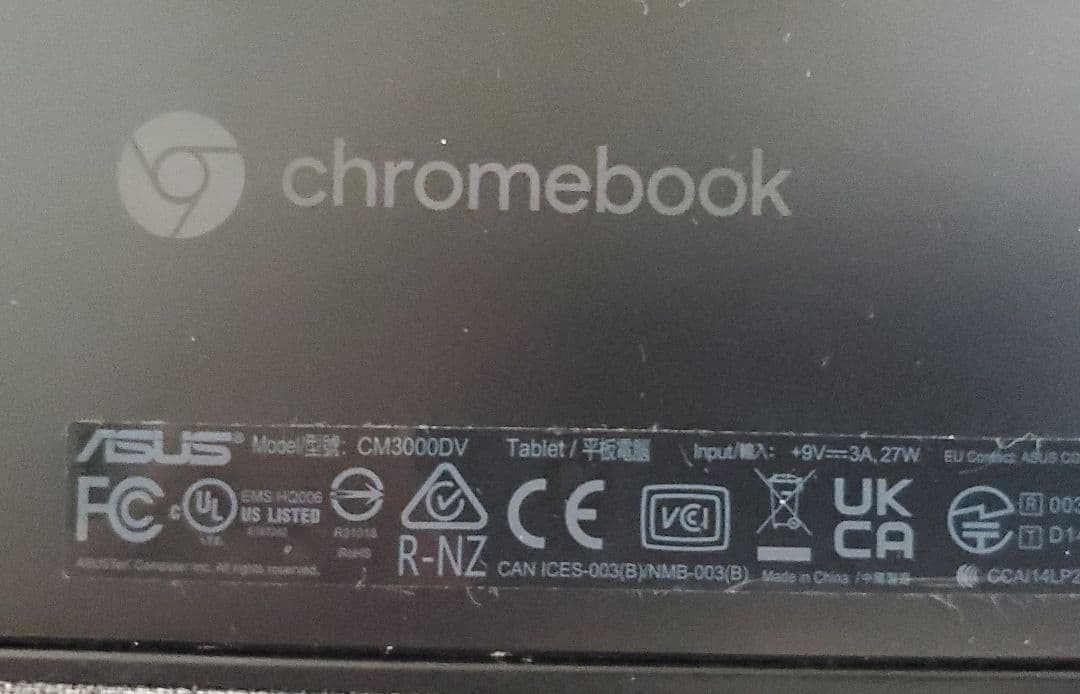 Chromebook本体 ASUS Chromebook Detachable CM3(CM3000)