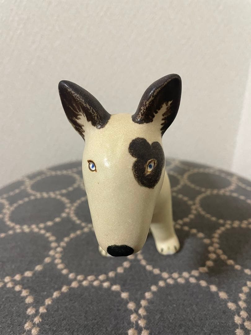 リサラーソン 置物 犬 ケンネル ブルテリア 左のぶち 陶器　オブジェ