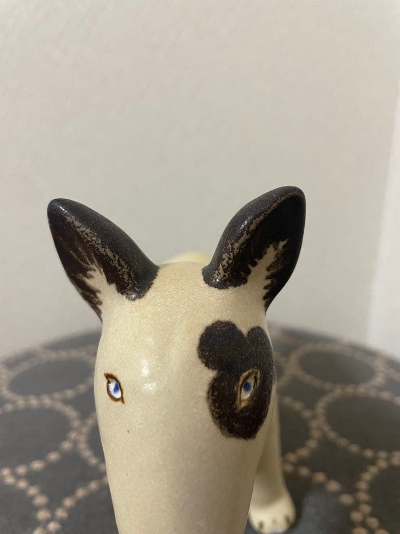 リサラーソン 置物 犬 ケンネル ブルテリア 左のぶち 陶器　オブジェ