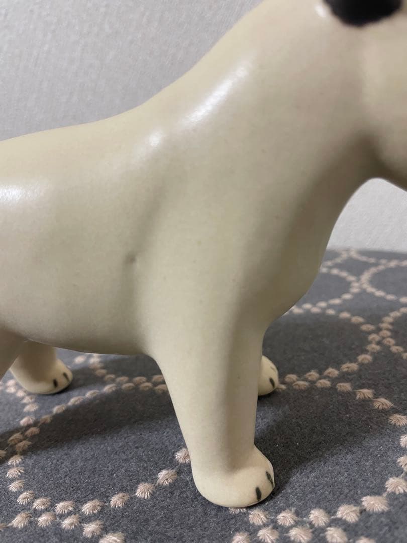 リサラーソン 置物 犬 ケンネル ブルテリア 左のぶち 陶器　オブジェ