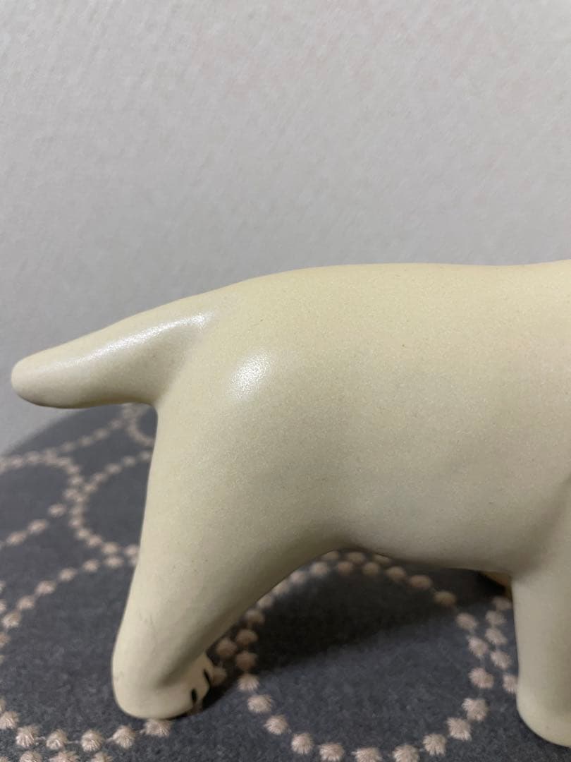 リサラーソン 置物 犬 ケンネル ブルテリア 左のぶち 陶器　オブジェ