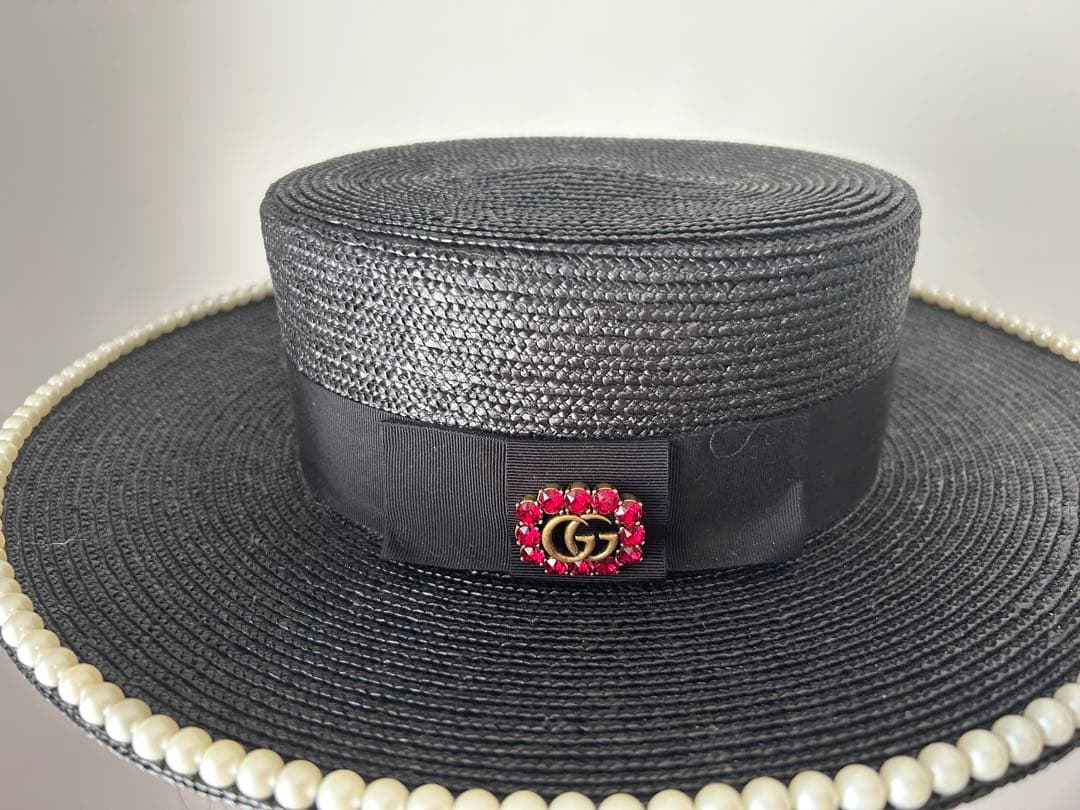 GUCCI カンカン帽 ブラック