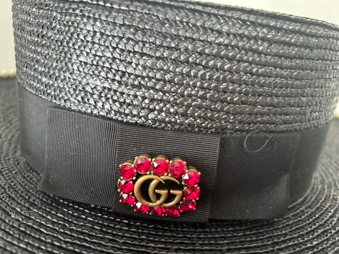 GUCCI カンカン帽 ブラック