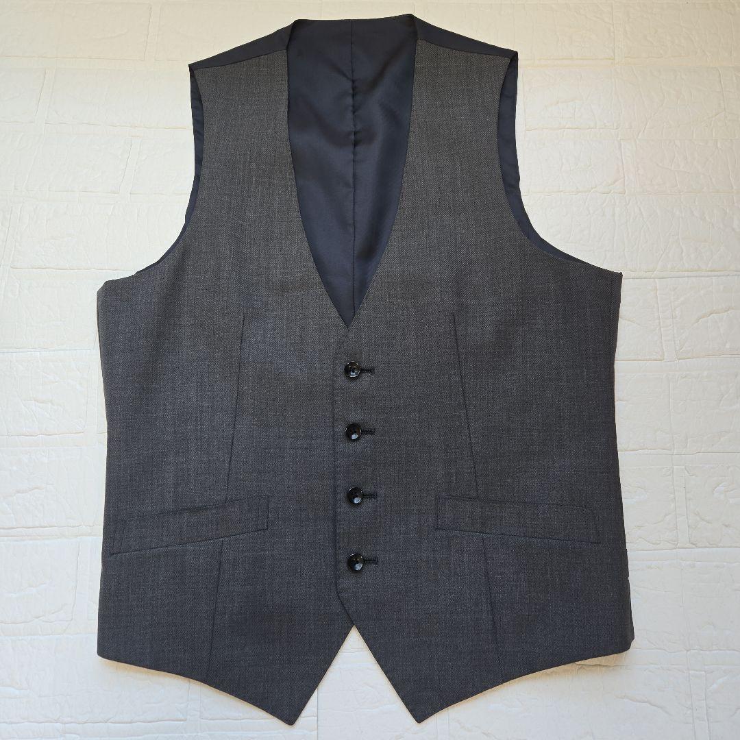 【極美品✨】スーツセレクト　メンズ　スーツ　スリーピース　グレー　標準体型