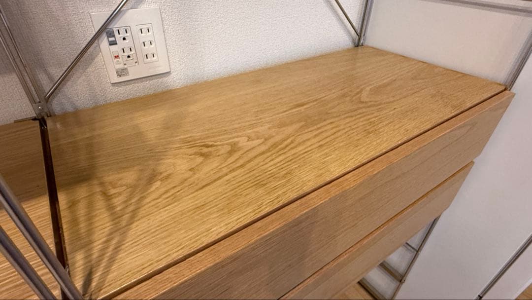 無印良品 ステンレスユニットシェルフ 食器棚 フルセット オーク材棚 分解発送