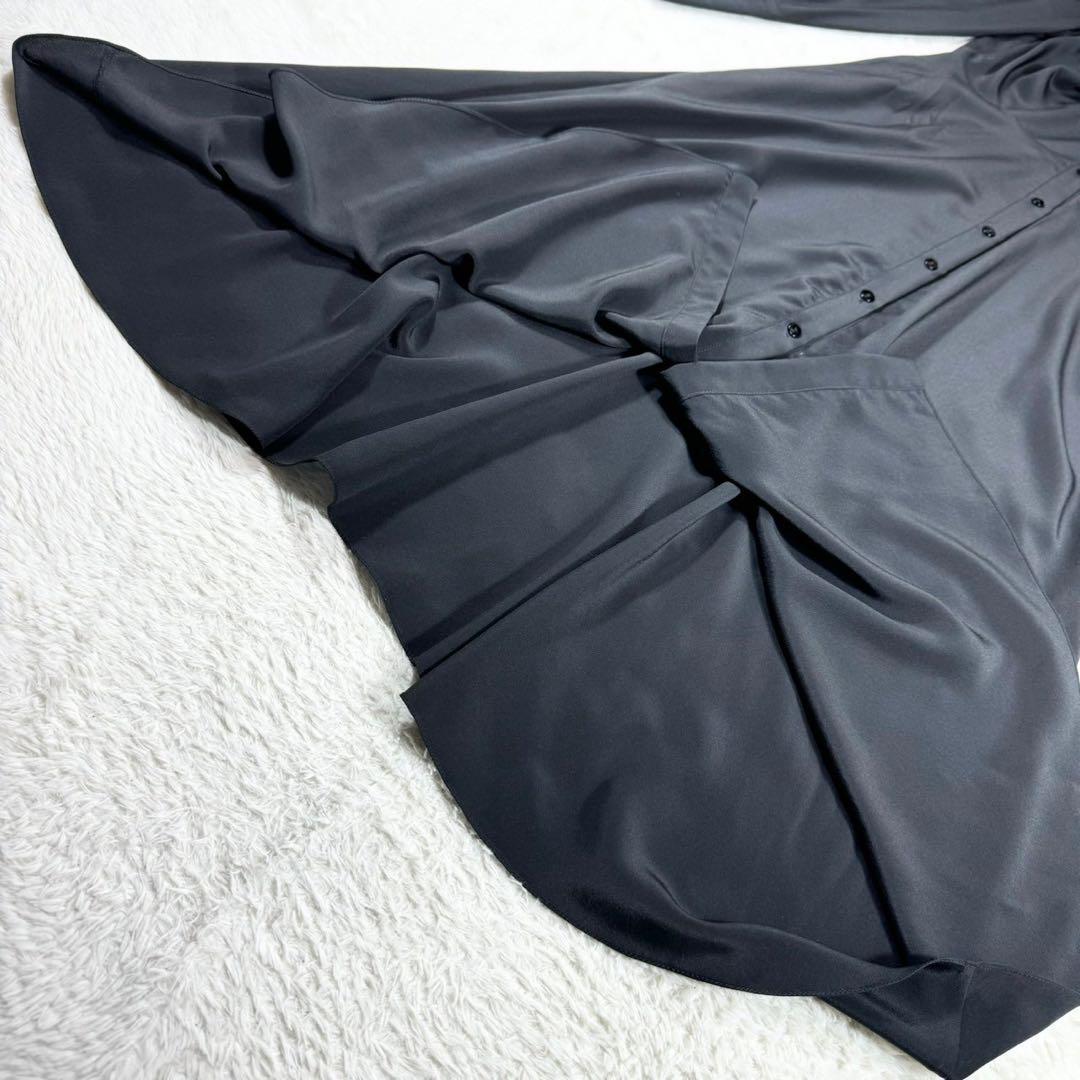 定価13万✨ PATOU ボウ ネックライン シルク ミディドレス マキシ丈 M