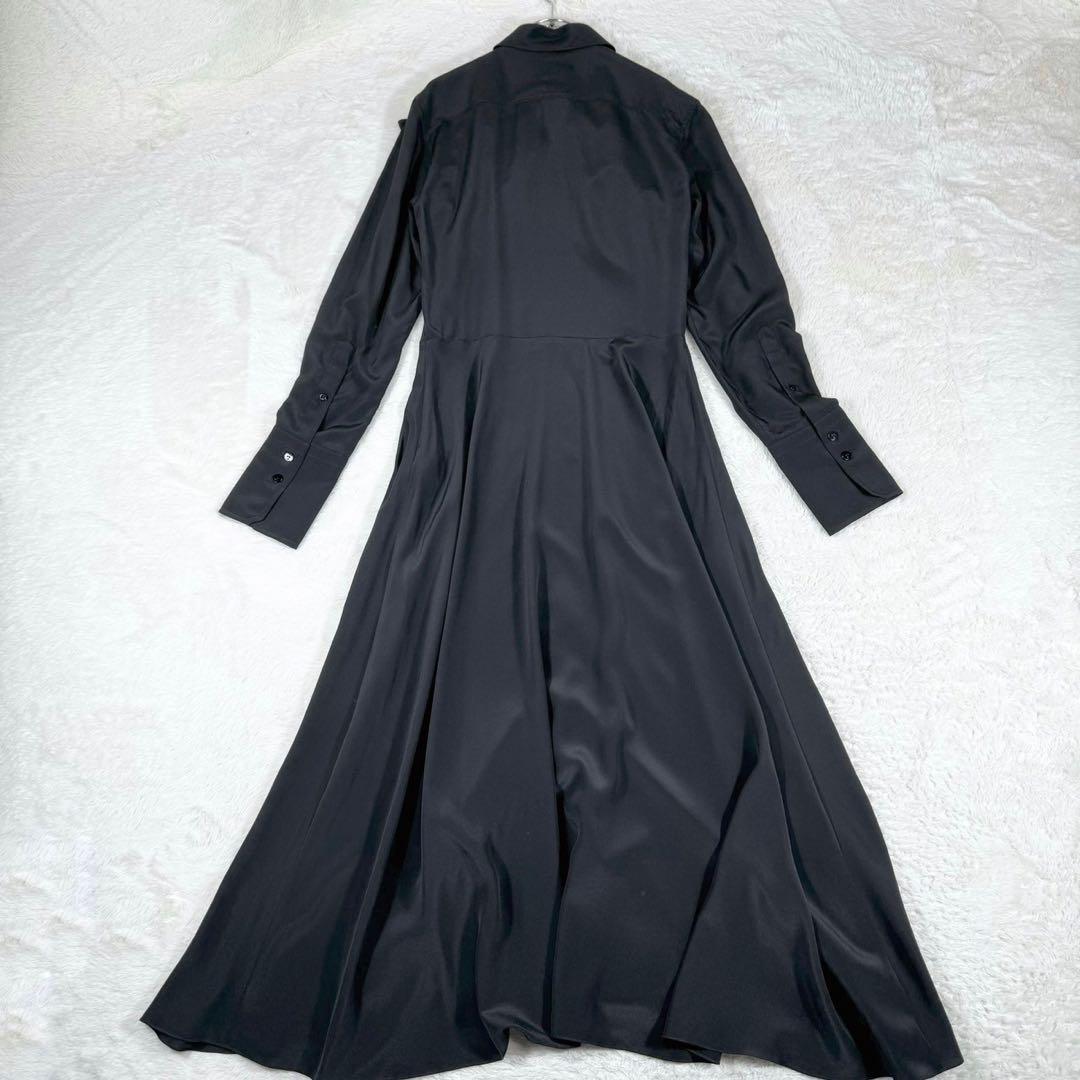 定価13万✨ PATOU ボウ ネックライン シルク ミディドレス マキシ丈 M