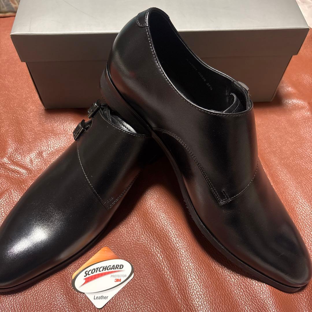 新品未着用カンサイマンコレクション黒牛革 ダブルモンクストラップ　27.5センチ