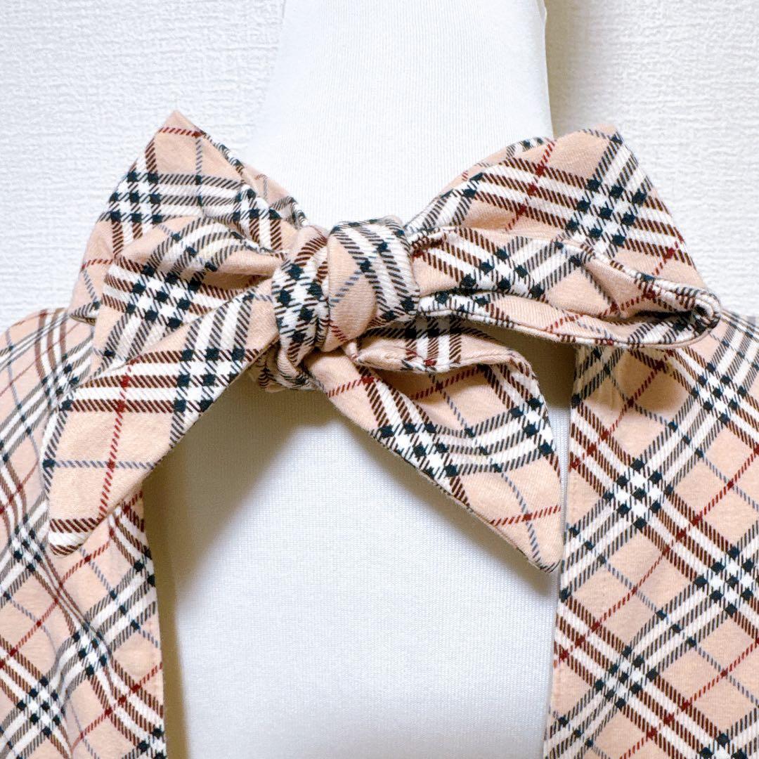 バーバリーブルーレーベル　バックオープンノースリーブ　ノバチェック　ピンク