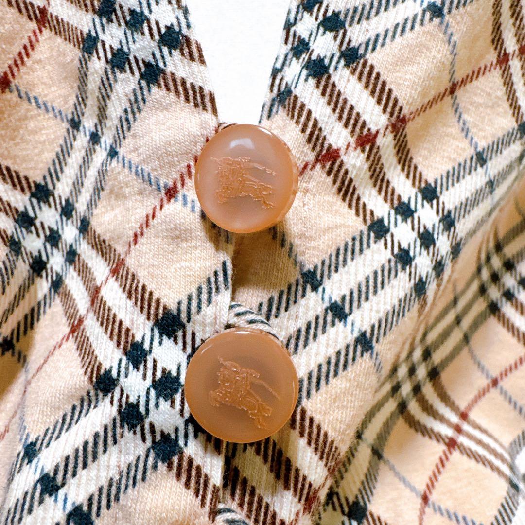 バーバリーブルーレーベル　バックオープンノースリーブ　ノバチェック　ピンク