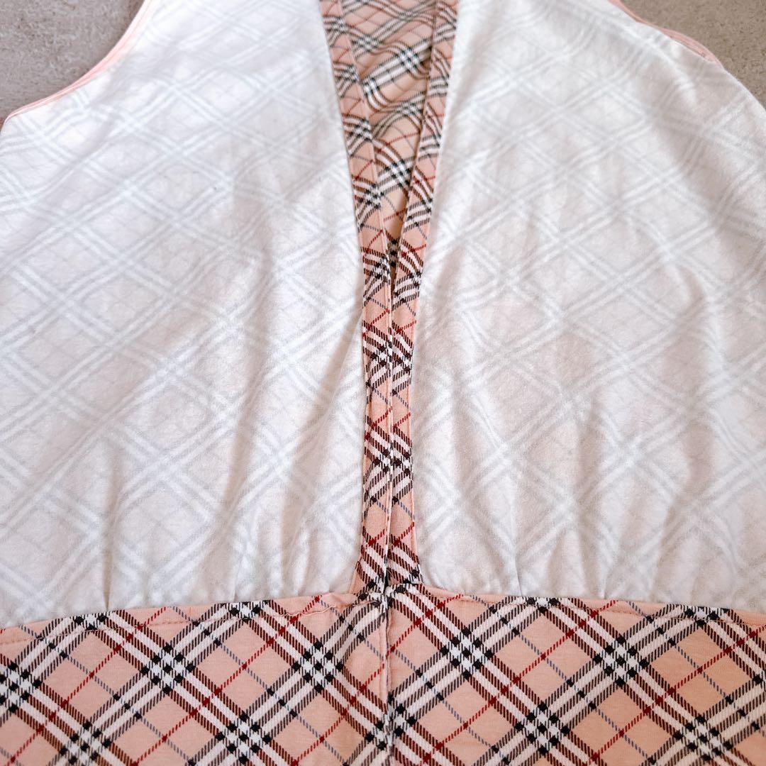 バーバリーブルーレーベル　バックオープンノースリーブ　ノバチェック　ピンク