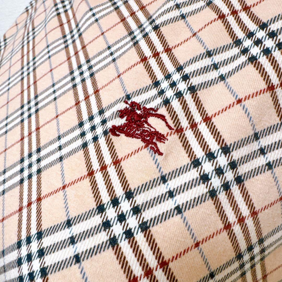 バーバリーブルーレーベル　バックオープンノースリーブ　ノバチェック　ピンク