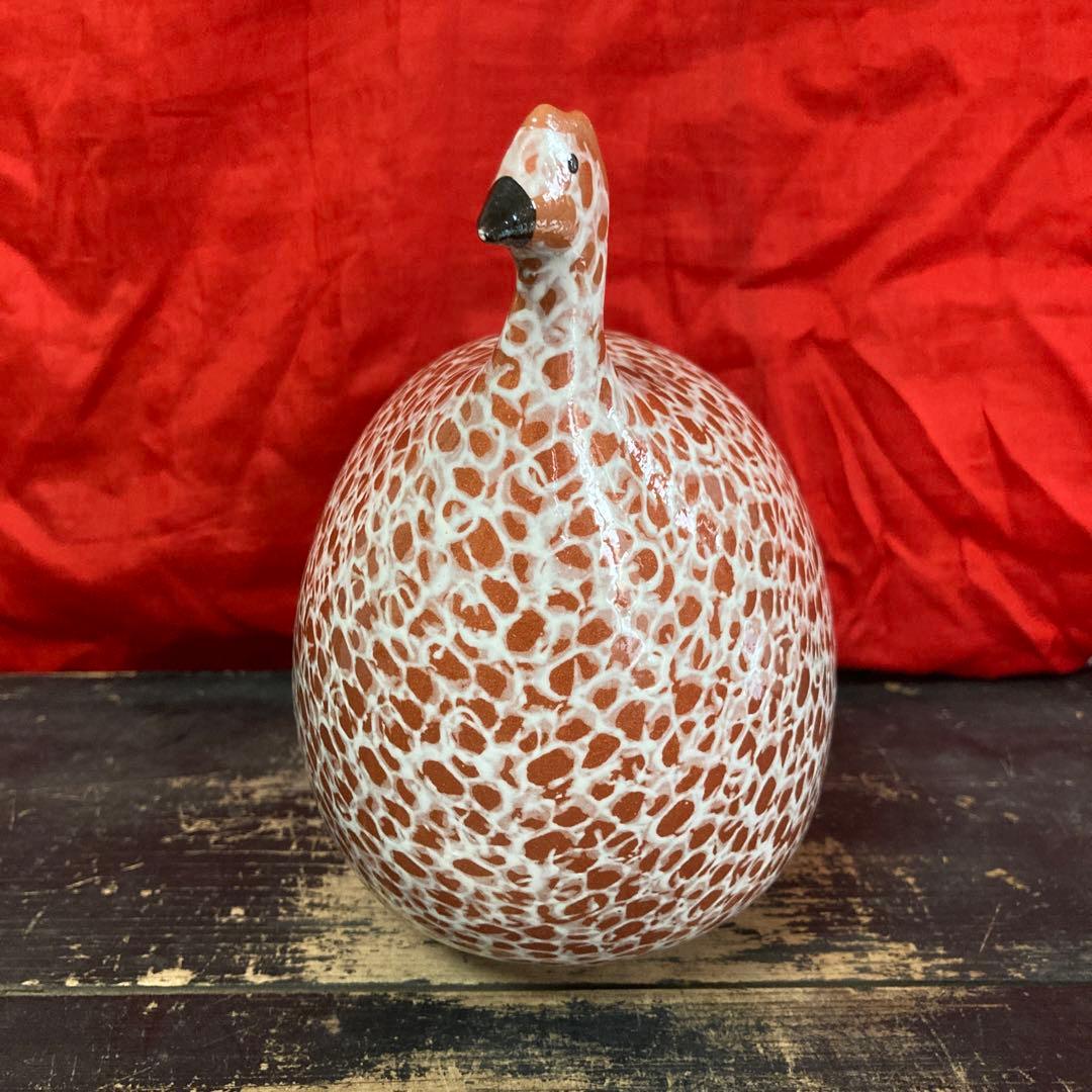 ホロホロ鳥　陶器オブジェ　置物　二体　ハイジ・カイヤール　インテリア雑貨