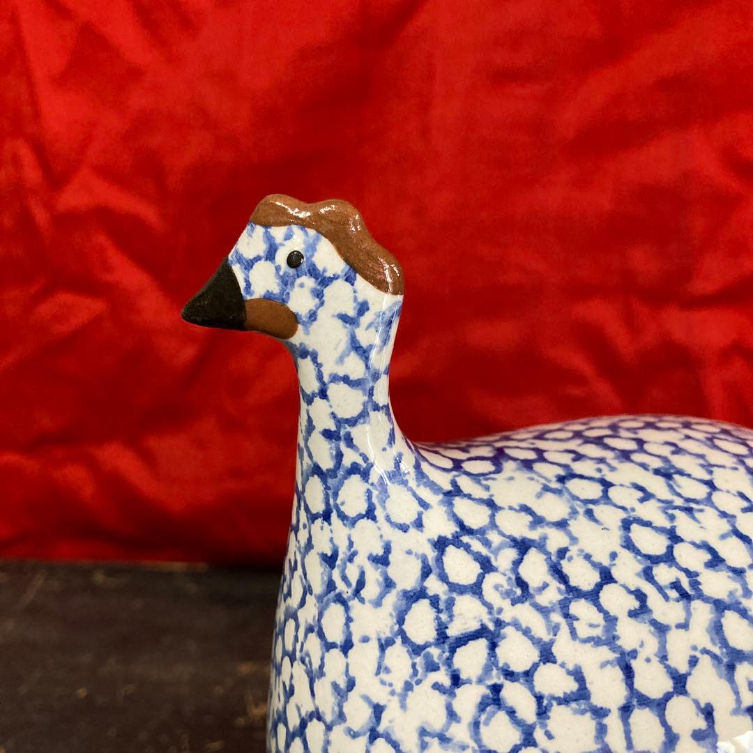 ホロホロ鳥　陶器オブジェ　置物　二体　ハイジ・カイヤール　インテリア雑貨