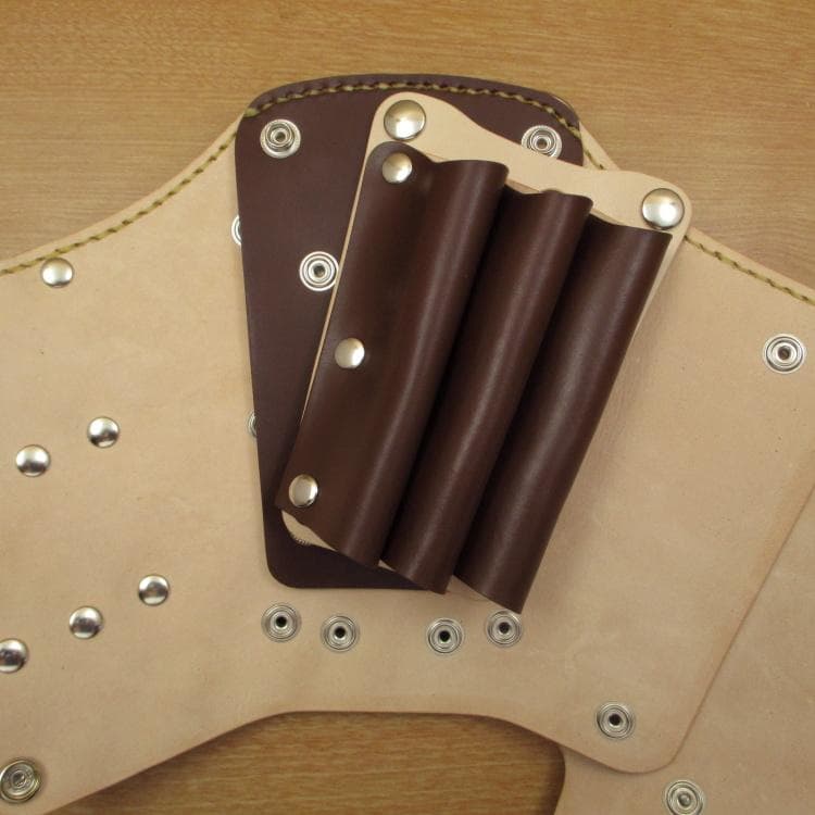 ブラウン＆ナチュラル　６丁差し　本革シザーケース　SCA-45/CBA