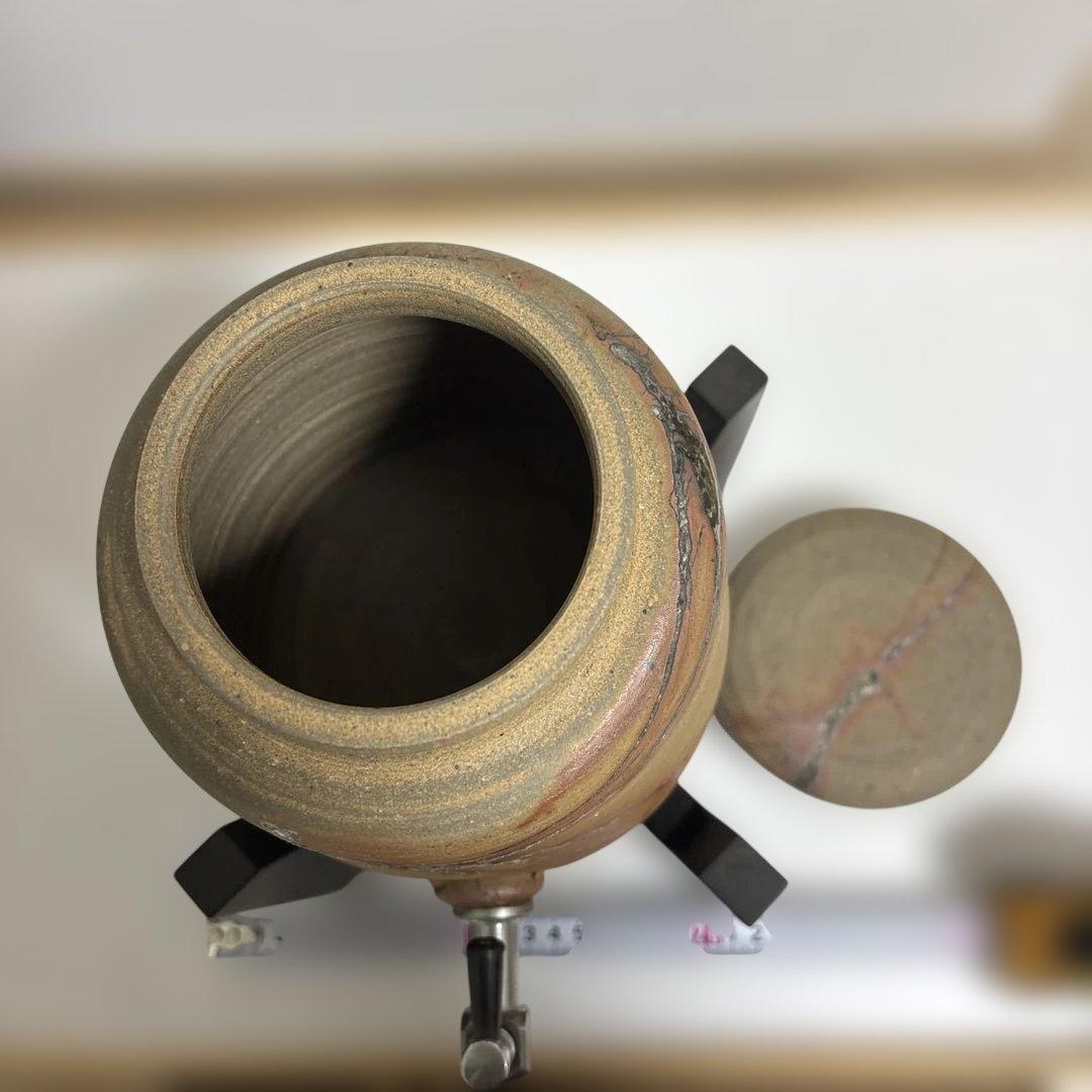 備前焼焼酎サーバー 陶器製 木製スタンド付き