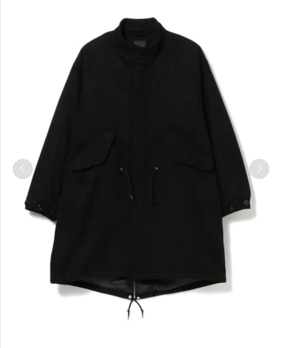 BEAMS 中綿ウールモッズコートL／黒