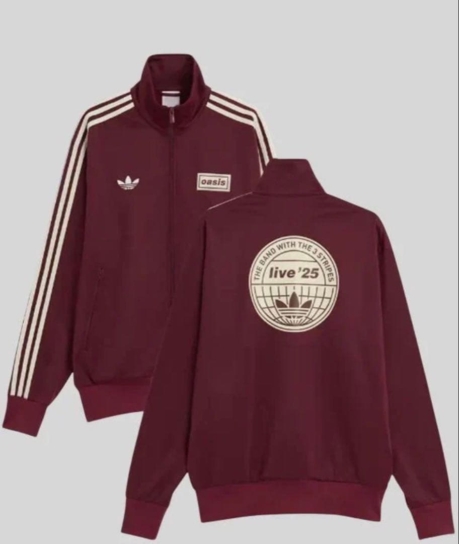 Oasis adidas バーガンディ ジャージ