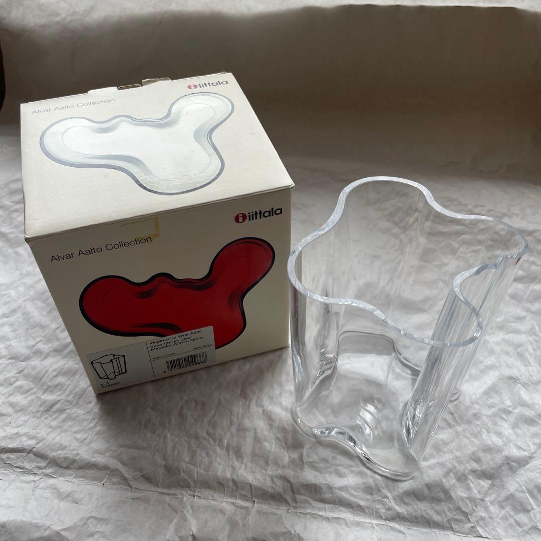 【箱付き　美品】イッタラ　アアルト　花器　フラワーベース　クリア　121mm