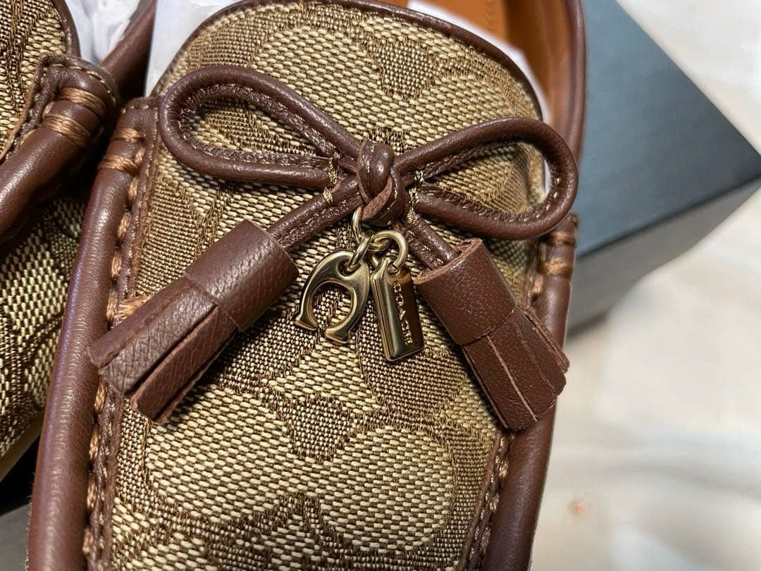 COACH ローファー ドライビングシューズ　リボンタッセルチャーム付き