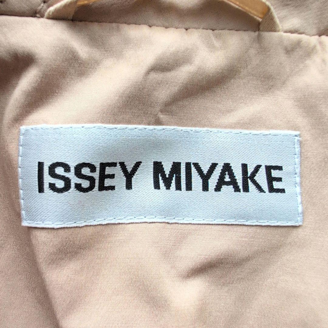 イッセイミヤケ 2Bシングル テーラードジャケット ベージュ 3号 ナイロン