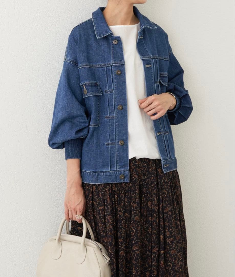 【極美品】BEARDSLEY 袖パフGジャン　インディゴブルー