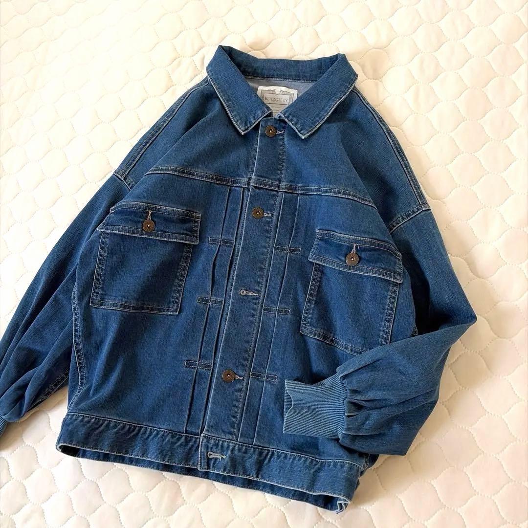 【極美品】BEARDSLEY 袖パフGジャン　インディゴブルー