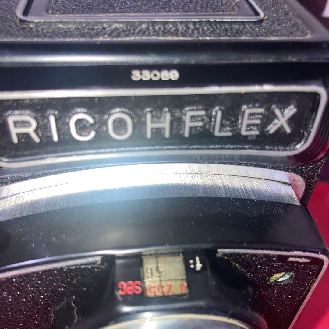 ヴィンテージ理研RICOHFLEX 二眼レフ外観合皮塗装目立つ傷無機能動作完動品