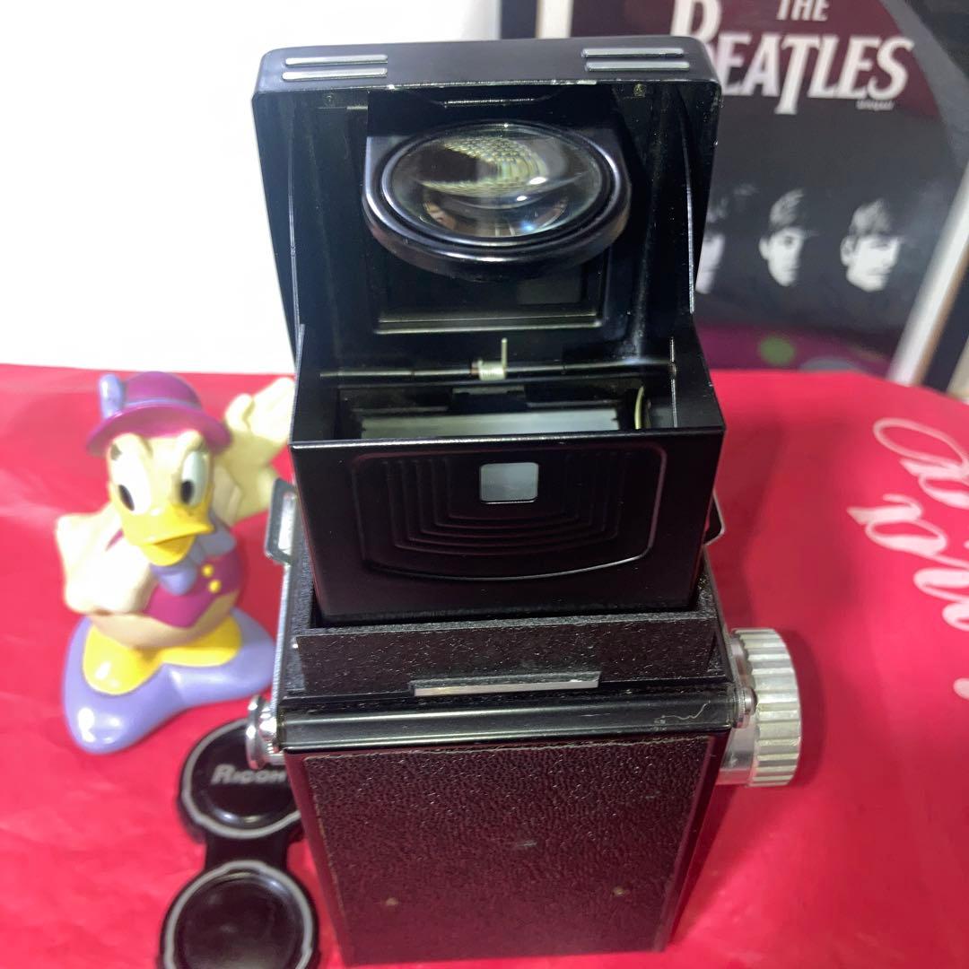 ヴィンテージ理研RICOHFLEX 二眼レフ外観合皮塗装目立つ傷無機能動作完動品
