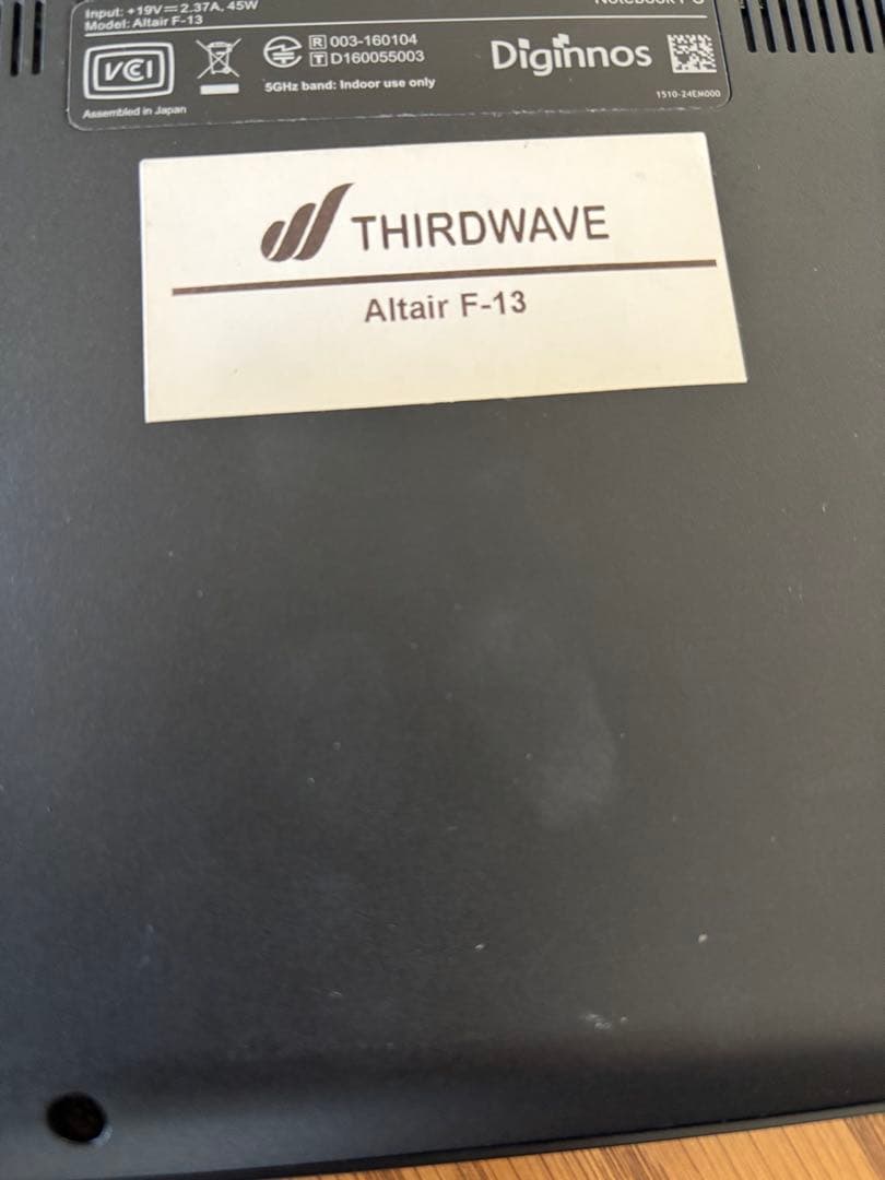 ドスパラ ノートPC THIRDWAVE Altair F-13