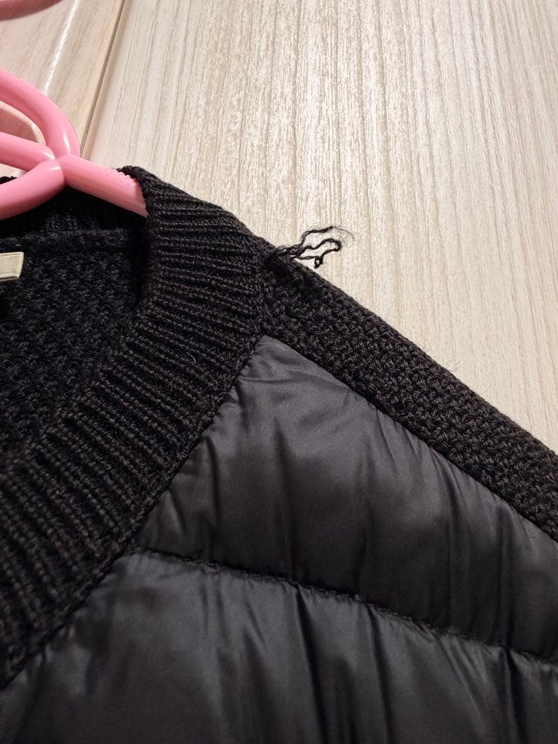 MONCLER ブラック ダウンカーディガン　カーディガン【訳あり】