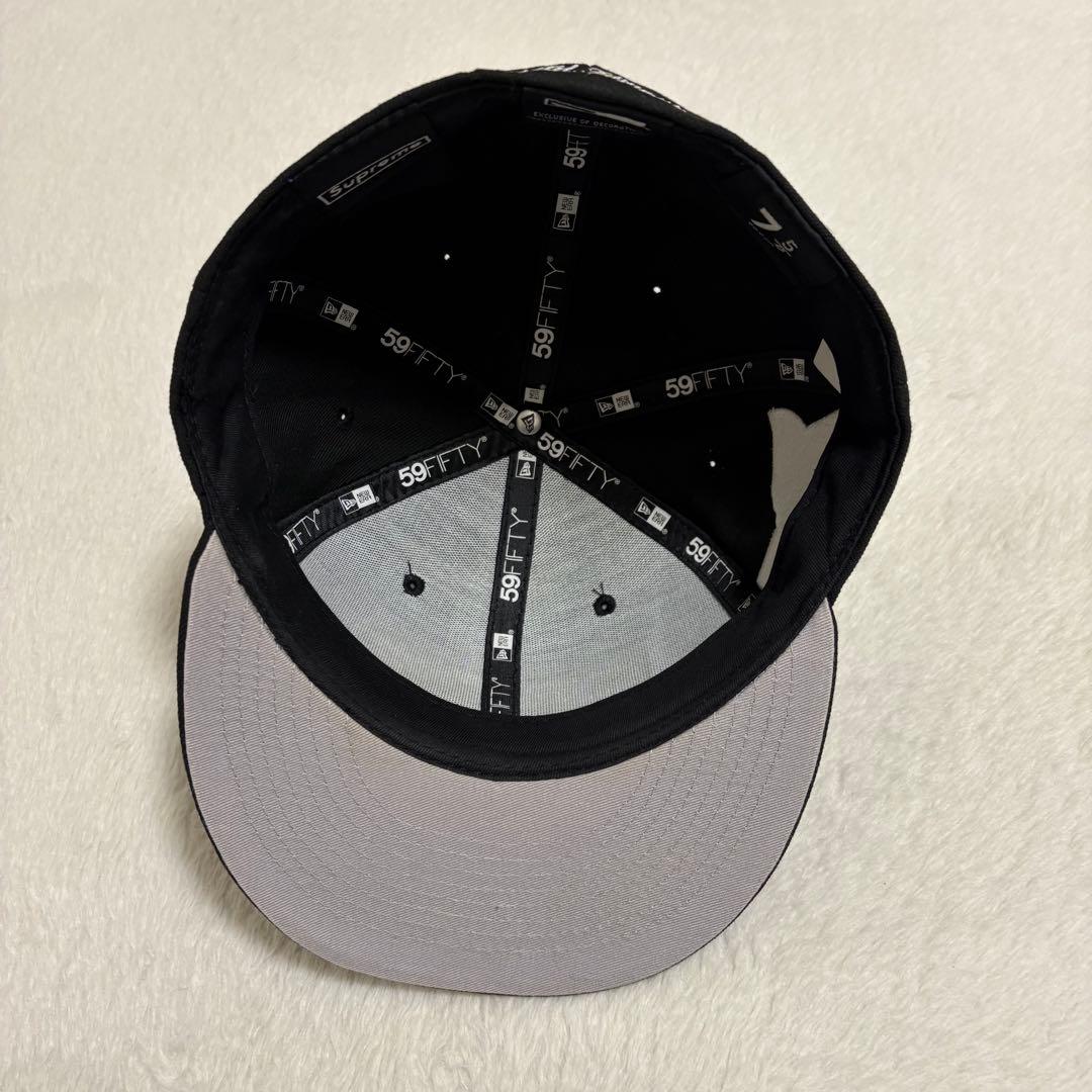 Supreme × NEW ERA ボックスロゴ 6パネルcap 黒 7と5/8