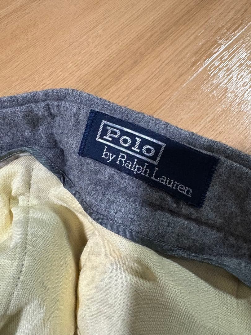 訳あり　ポロラルフローレン　ウールフランネル　ツータックトラウザーズ　96