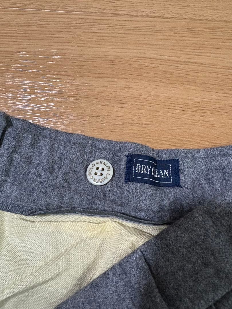 訳あり　ポロラルフローレン　ウールフランネル　ツータックトラウザーズ　96