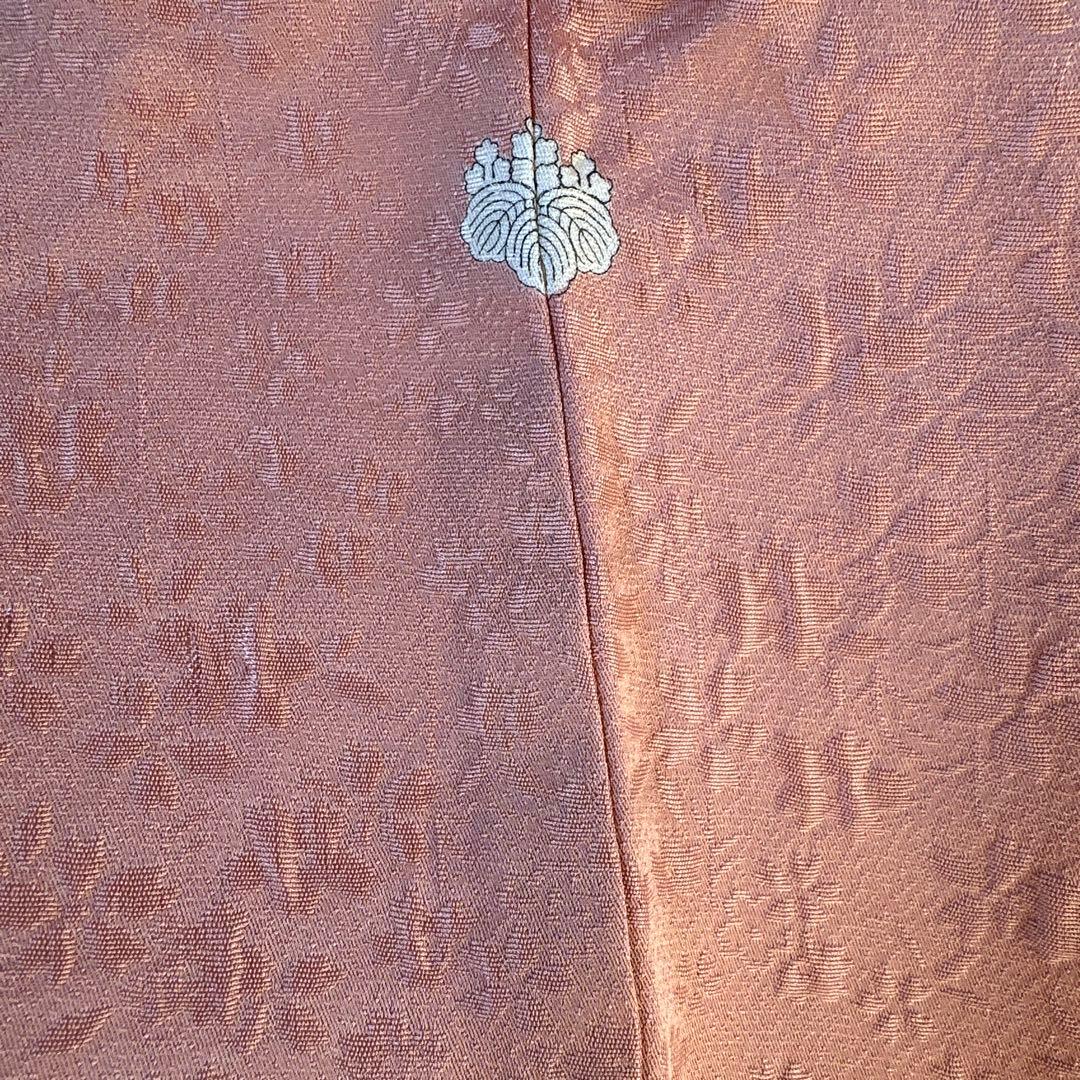 未使用　色無地　鴇羽色　桜の地紋