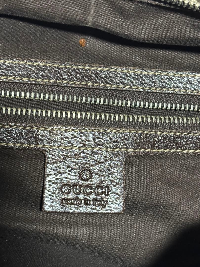 GUCCI ハンドバッグ GG柄 キャンバス生地 茶色