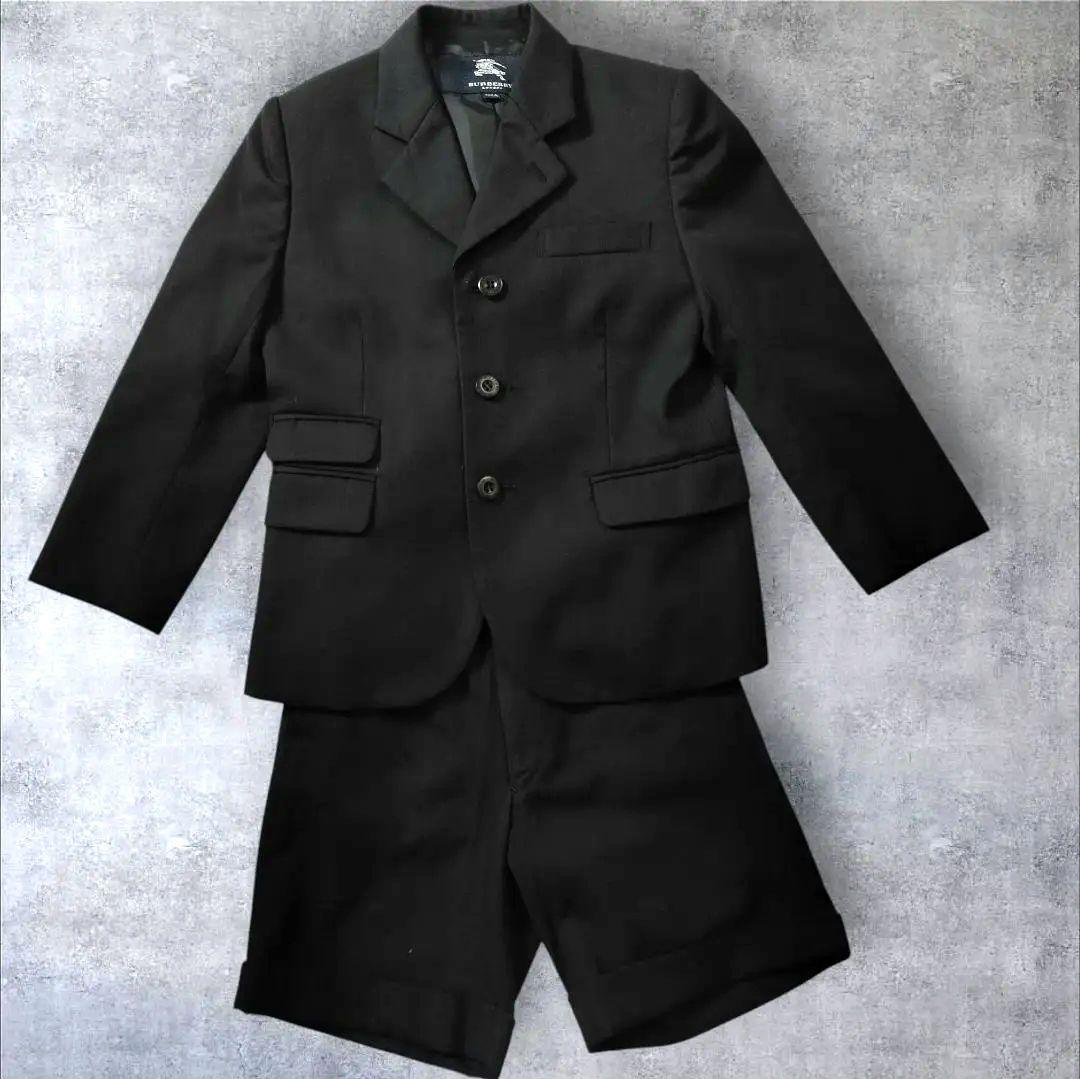 【バーバリー ロンドン】フォーマルスーツ 上下セット 120 黒 シルク混