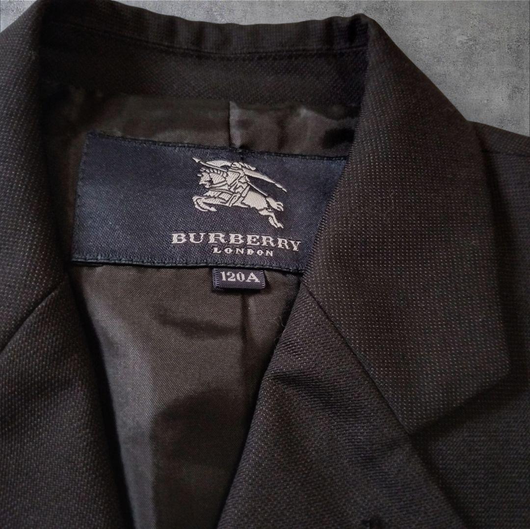 【バーバリー ロンドン】フォーマルスーツ 上下セット 120 黒 シルク混