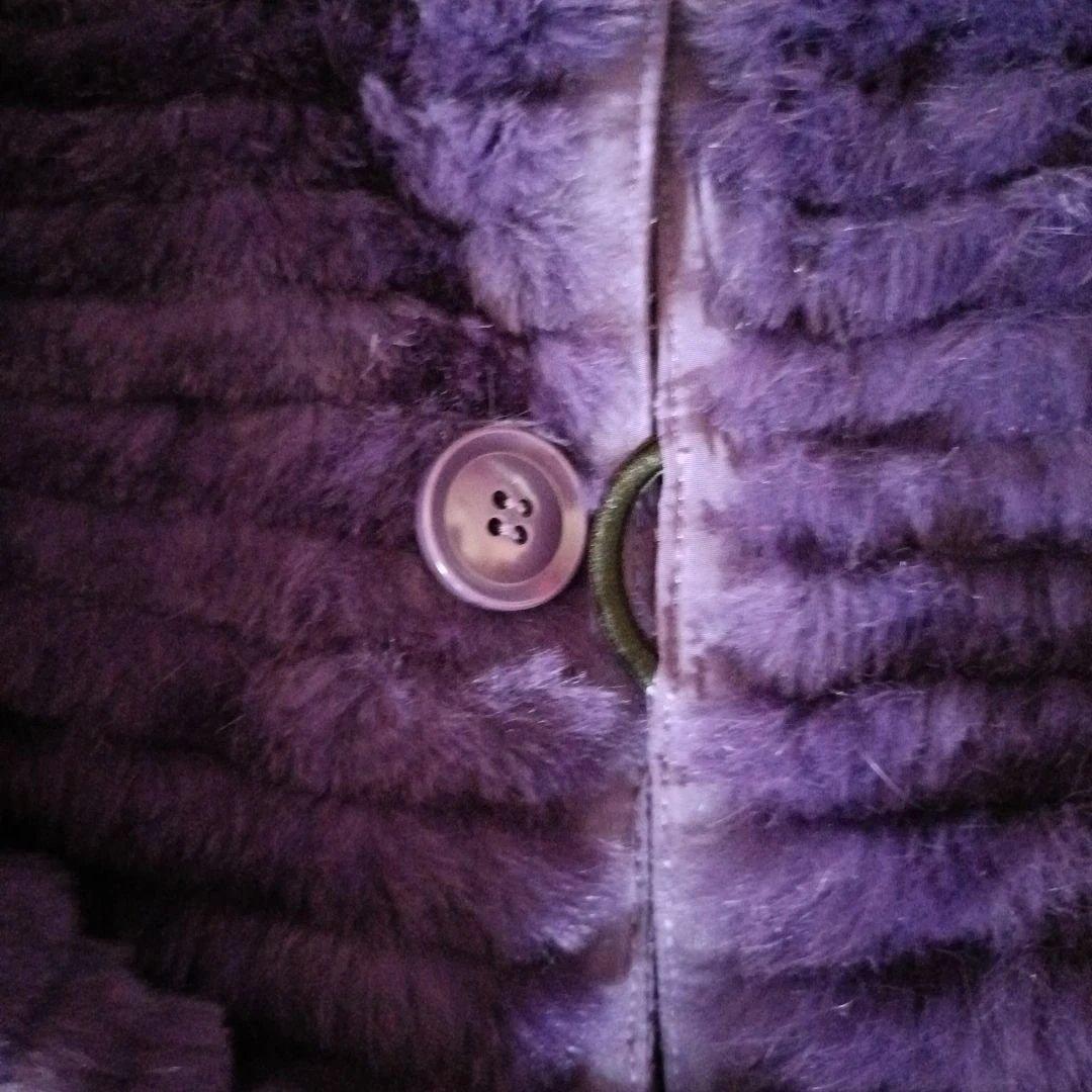 美品！ARBORENTE パープル ラビット リバーシブルコート