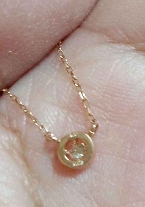 C*a様 K10 0.03カラット 無色透明ダイヤモンド ネックレス ピンクゴー