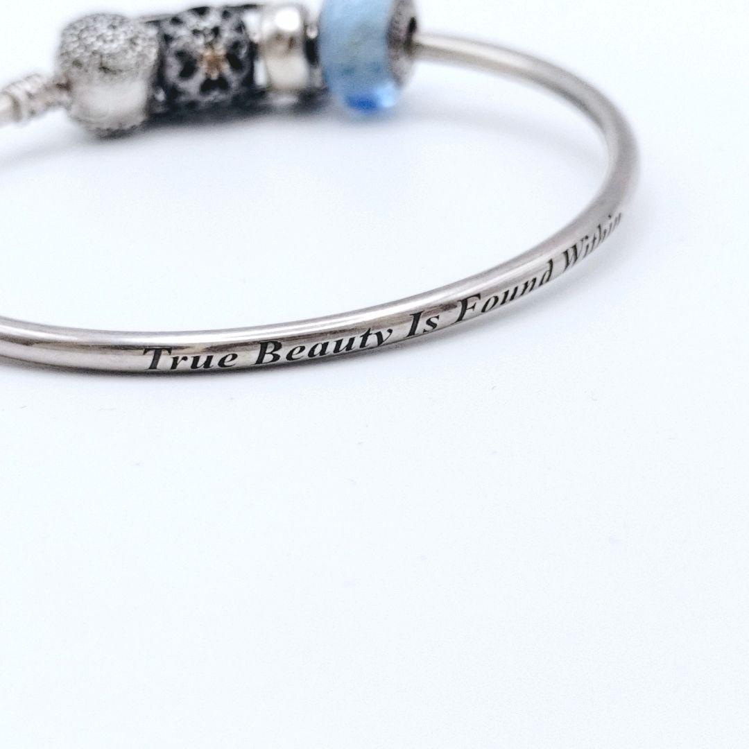 パンドラ　ディズニー　バングル　シンデレラ　シルバー925　メッセージ刻印