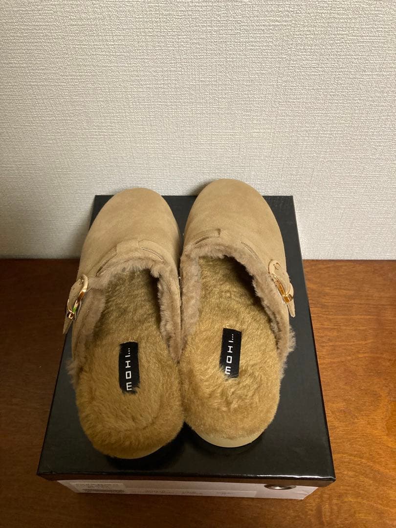 【美品】ＭＯＨI... モヒ ファーサボ スリッポン ベージュ37